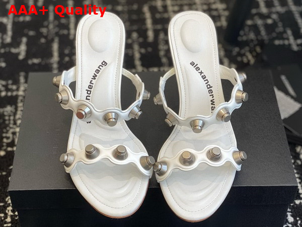 Alexander Wang Riot 85mm Lambskin Leather Sandal in White Replica