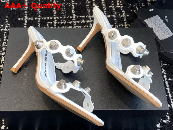 Alexander Wang Riot 85mm Lambskin Leather Sandal in White Replica