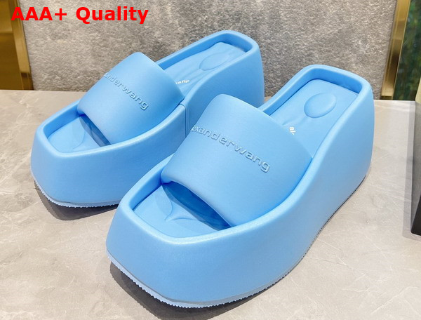 Alexander Wang Taji Platform Slide Sandal in Lycra Light Blue Replica