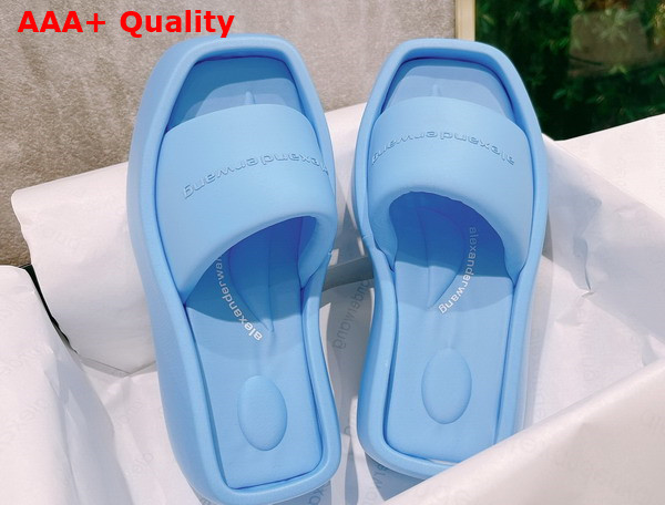 Alexander Wang Taji Platform Slide Sandal in Lycra Light Blue Replica