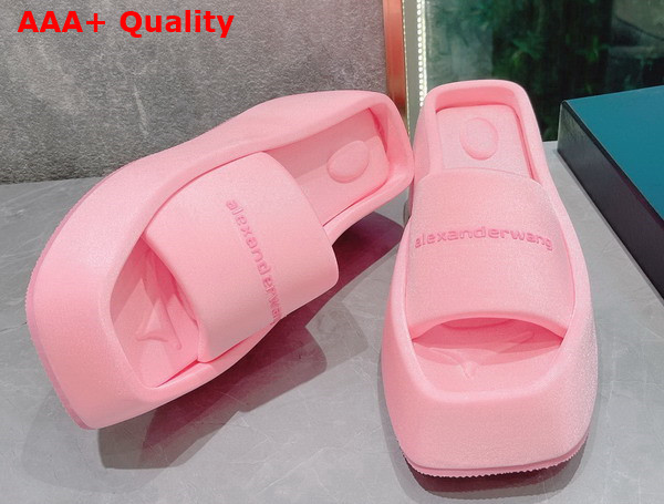 Alexander Wang Taji Platform Slide Sandal in Lycra Neon Pink Replica