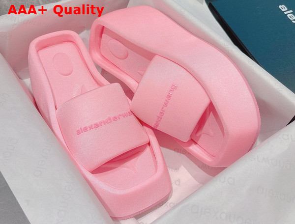 Alexander Wang Taji Platform Slide Sandal in Lycra Neon Pink Replica