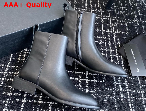 Alexander Wang Throttle Ankle Boot in Black Calf Leather Replica