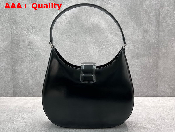 Alexander Wang W Legacy Large Hobo Bag in Black Leather with Silver Metal W Replica