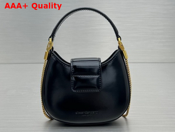 Alexander Wang W Legacy Micro Hobo Bag in Black Leather with Gold Metal W Replica