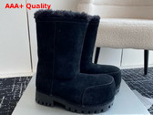 Balenciaga Alaska Fur Ankle Boot in Black Split Calfskin and Synthetic Material Replica