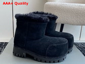 Balenciaga Alaska Fur Bootie in Black Split Calfskin and Synthetic Material Replica