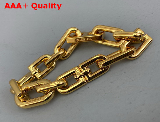 Balenciaga B Chain Thin Bracelet in Gold Replica