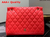 Balenciaga B Large Shoulder Bag in Red Quilted Nappa Calfskin Replica