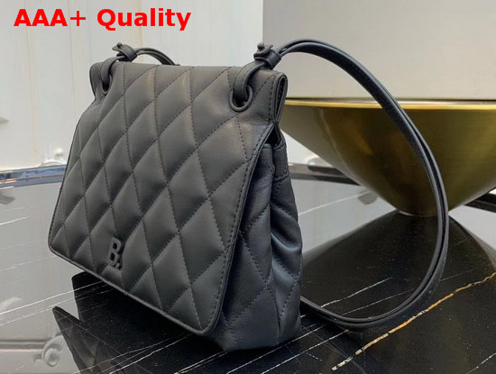 Balenciaga B Medium Shoulder Bag in Black Quilted Nappa Calfskin Replica