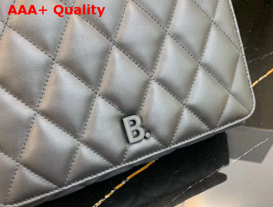 Balenciaga B Medium Shoulder Bag in Black Quilted Nappa Calfskin Replica