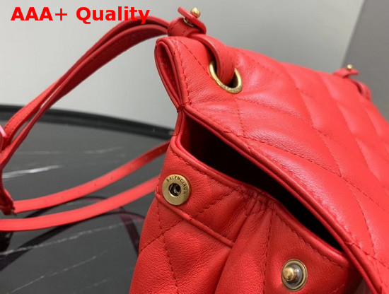 Balenciaga B Medium Shoulder Bag in Red Quilted Nappa Calfskin Replica