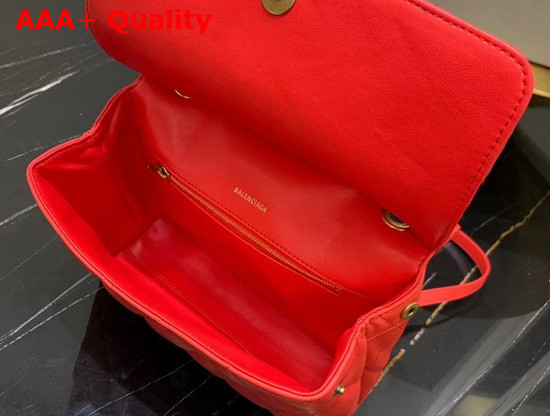 Balenciaga B Medium Shoulder Bag in Red Quilted Nappa Calfskin Replica