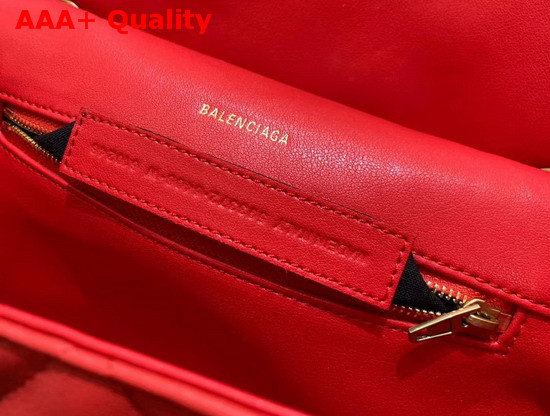 Balenciaga B Medium Shoulder Bag in Red Quilted Nappa Calfskin Replica