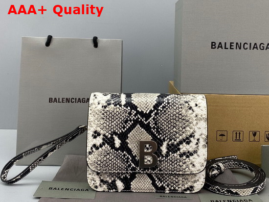 Balenciaga B Small Bag in Black and White Python Printed Calfskin Replica