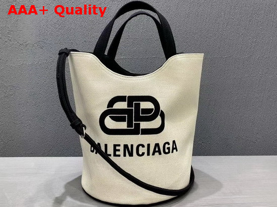 Balenciaga BB Basket Bag in White Canvas Replica