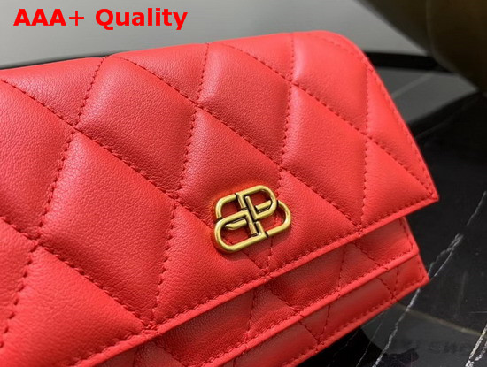 Balenciaga BB Belt Bag in Red Quilted Nappa Calfskin Replica