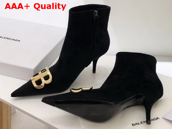 Balenciaga BB Booties in Black Velvet Replica