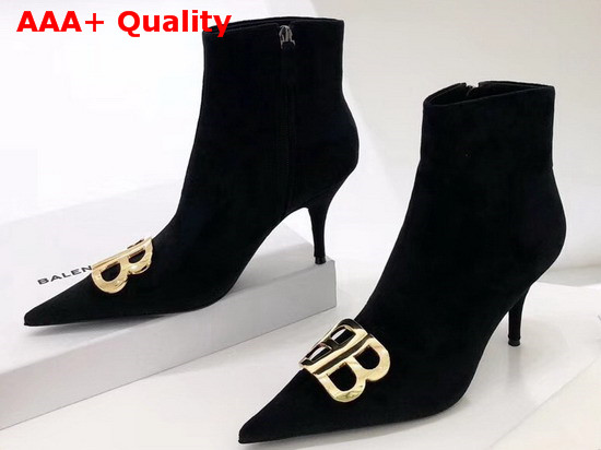 Balenciaga BB Booties in Black Velvet Replica