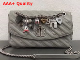 Balenciaga BB Round M Charms Grey Replica