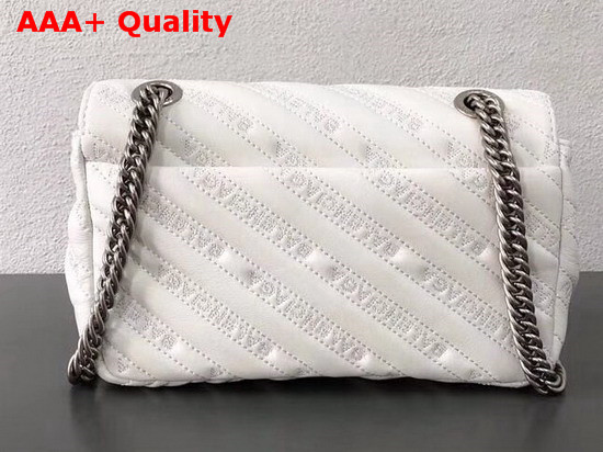 Balenciaga BB Round S Calfskin with Jacquard Balenciaga Logo Pattern White Replica