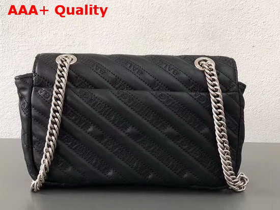 Balenciaga BB Round S Jacquard Logo Pattern Black Replica