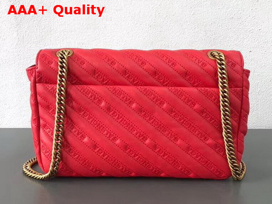 Balenciaga BB Round S Jacquard Logo Pattern Red Replica