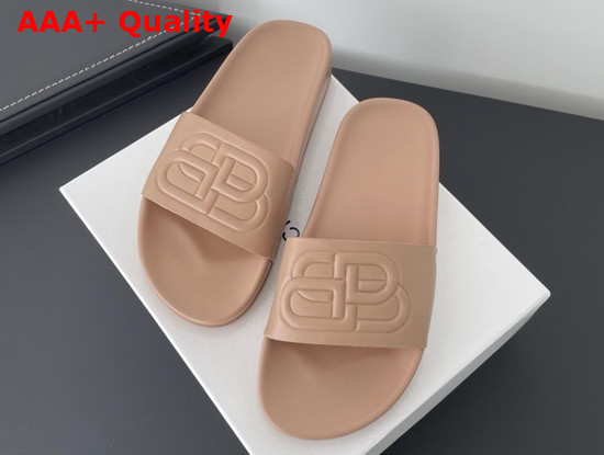 Balenciaga BB Slide Sandal in Beige Rubber Replica