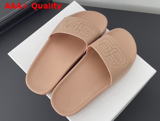 Balenciaga BB Slide Sandal in Beige Rubber Replica