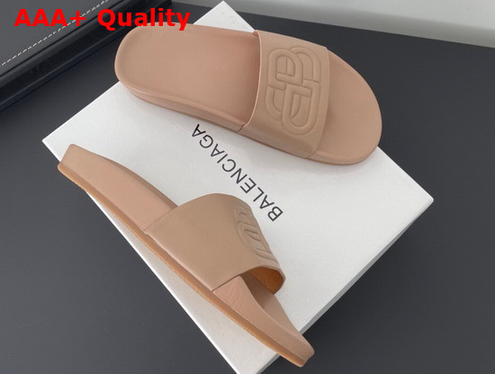 Balenciaga BB Slide Sandal in Beige Rubber Replica