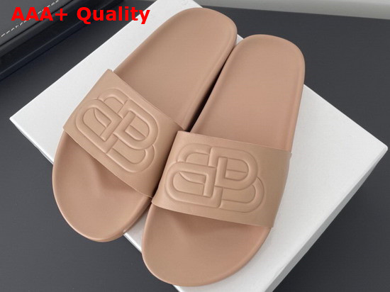 Balenciaga BB Slide Sandal in Beige Rubber Replica