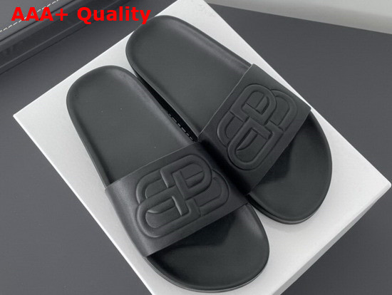 Balenciaga BB Slide Sandal in Black Rubber Replica