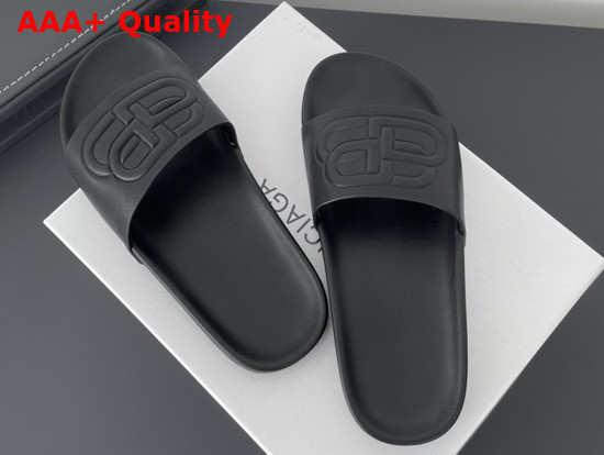 Balenciaga BB Slide Sandal in Black Rubber Replica