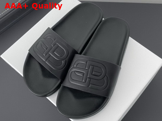 Balenciaga BB Slide Sandal in Black Rubber Replica