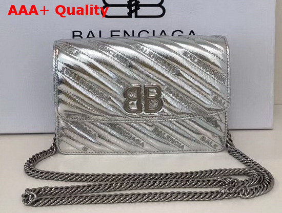 Balenciaga BB Wallet On Chain Metallic Effect Replica