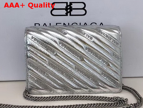 Balenciaga BB Wallet On Chain Metallic Effect Replica