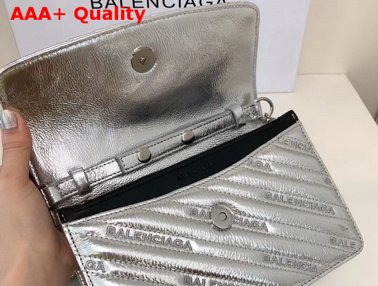 Balenciaga BB Wallet On Chain Metallic Effect Replica