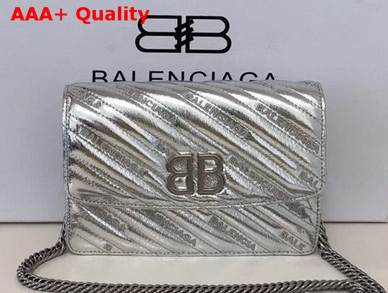 Balenciaga BB Wallet On Chain Metallic Effect Replica