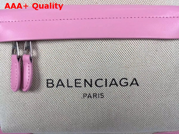 Balenciaga Backpack in Beige Cotton Canvas with Pink Leather Trim Replica