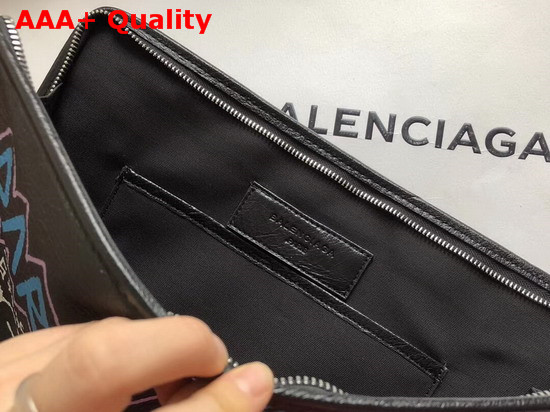 Balenciaga Bazar Pouch Graffiti Black Multicolor Replica