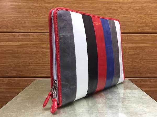 Balenciaga Bazar Pouch Multicolored Arena Leather Stripes For Sale