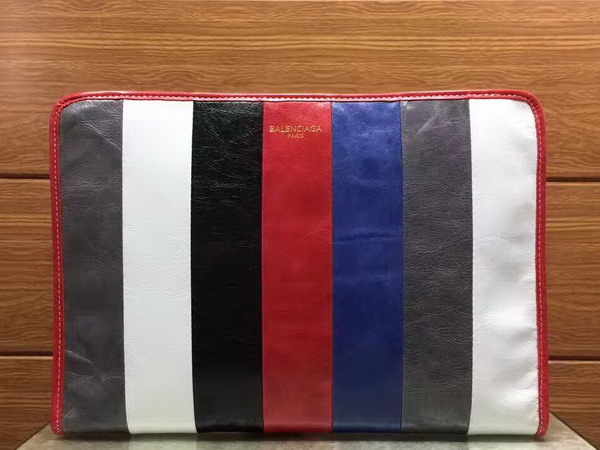 Balenciaga Bazar Pouch Multicolored Arena Leather Stripes For Sale