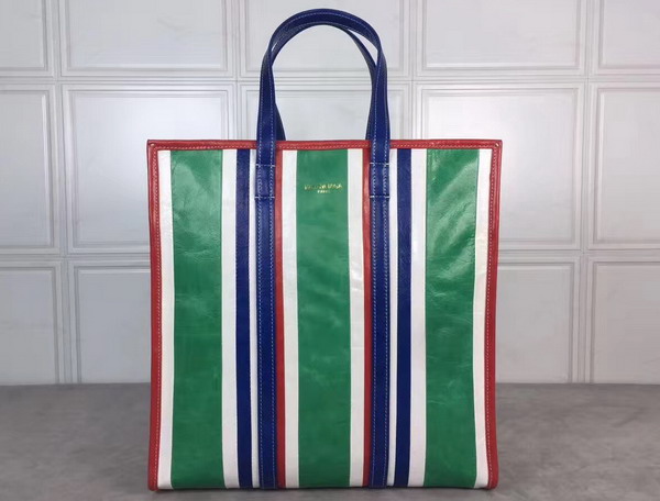 Balenciaga Bazar Shopper M Multicolored Arena Leather Stripes For Sale