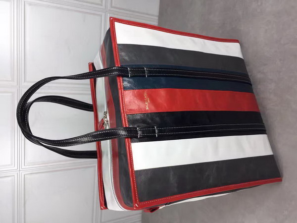 Balenciaga Bazar Shopper M Multicolored Leather Stripes For Sale