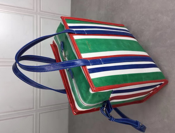 Balenciaga Bazar Shopper S Multicolored Arena Leather Stripes For Sale