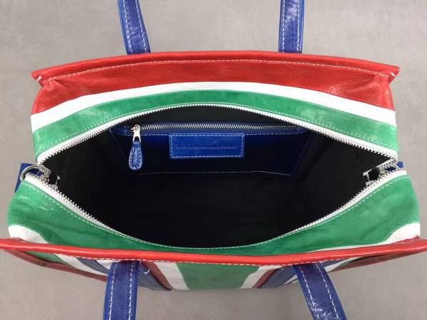 Balenciaga Bazar Shopper S Multicolored Arena Leather Stripes For Sale