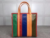 Balenciaga Bazar Shopper S Multicolored Leather Stripes For Sale