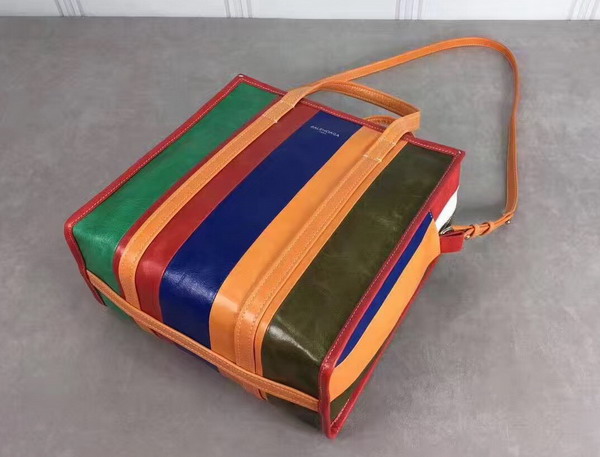 Balenciaga Bazar Shopper S Multicolored Leather Stripes For Sale