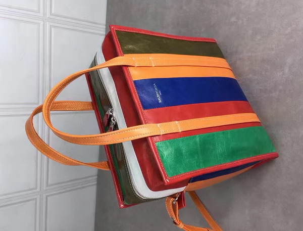 Balenciaga Bazar Shopper S Multicolored Leather Stripes For Sale