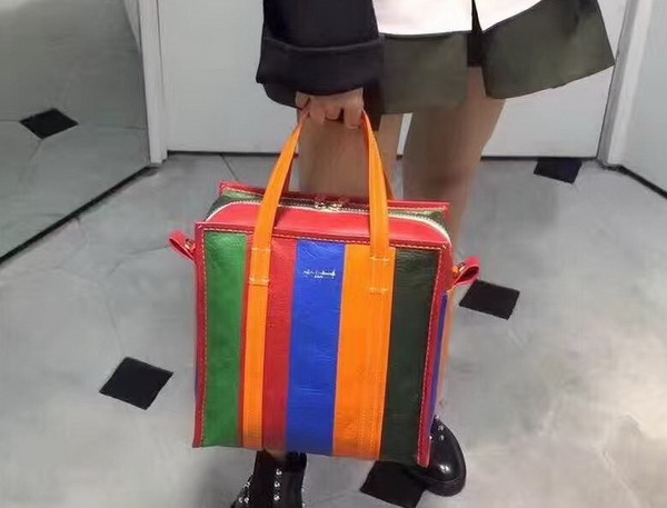 Balenciaga Bazar Shopper S Multicolored Leather Stripes For Sale